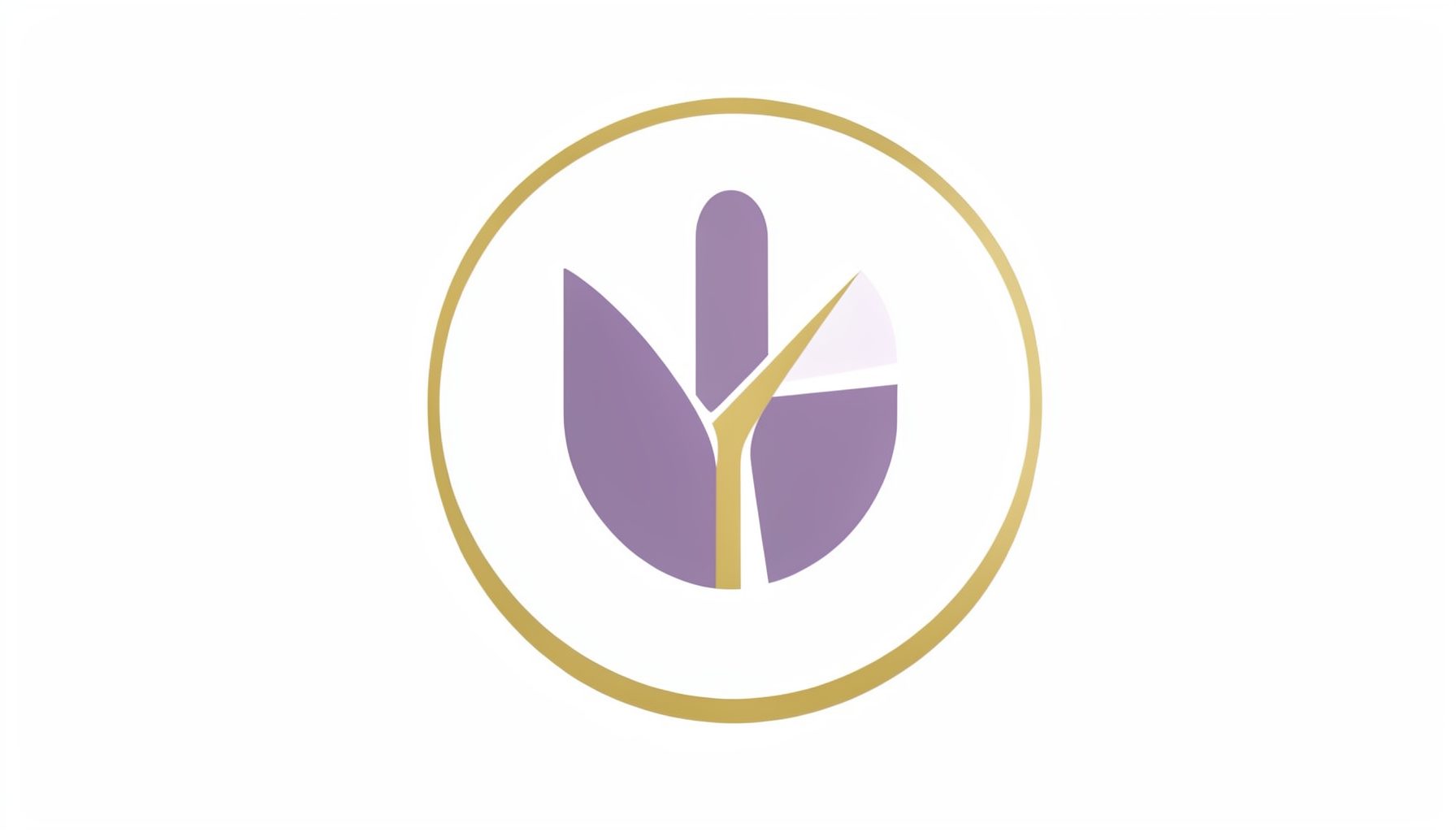 A simple, abstract emblem in muted purple and gold suggesting a charitable foundation or trust mark.