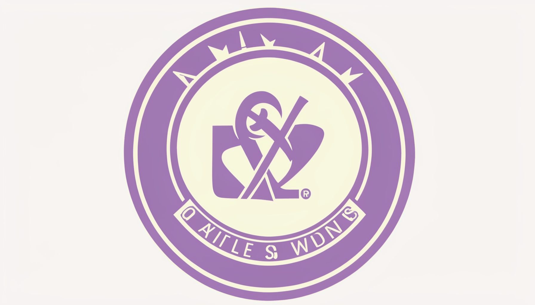 A circular badge in lavender and cream evoking a civic engagement supporter.