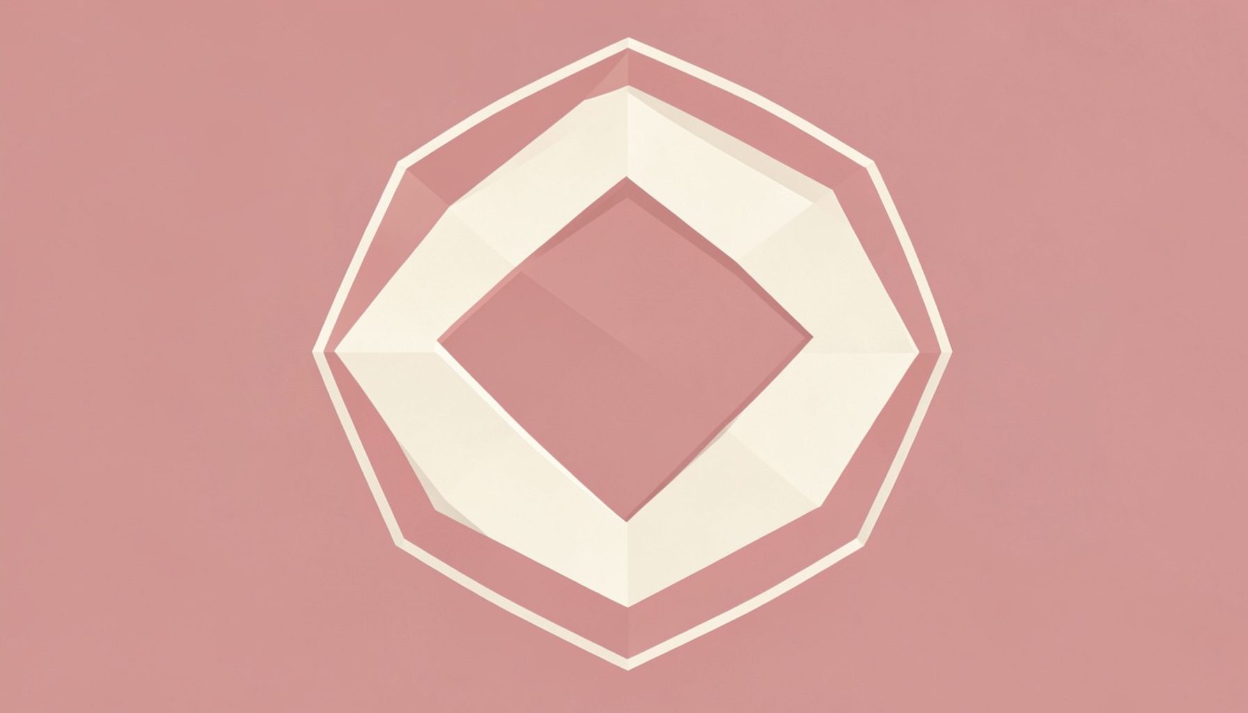 A geometric emblem in dusty rose and cream suggesting a women's empowerment network.