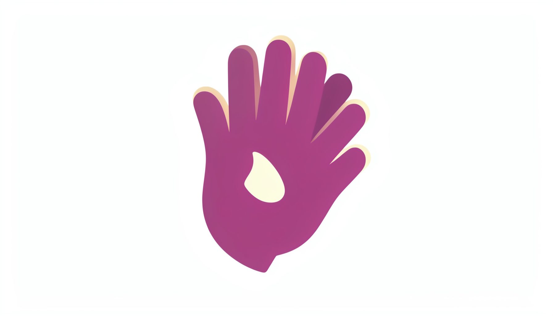 A hand-shaped icon in warm purple and cream evoking a volunteer network supporter.