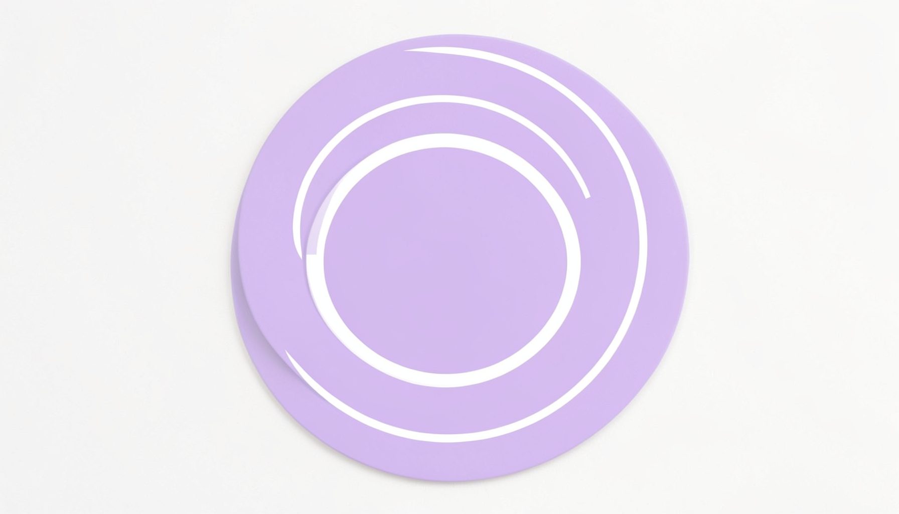 A concentric-circle emblem in soft violet and white representing a philanthropic collaborator.